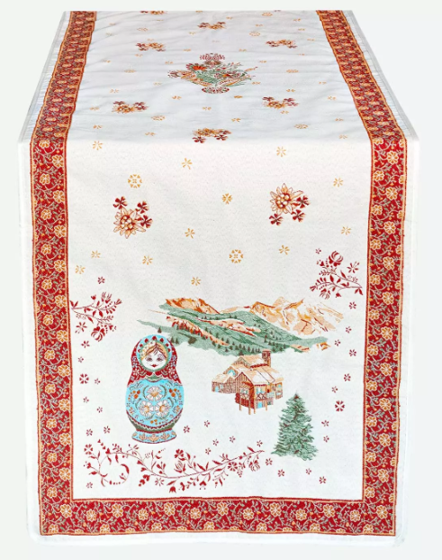 Montagne Jacquard Table runner (Marouchka. raw-red)